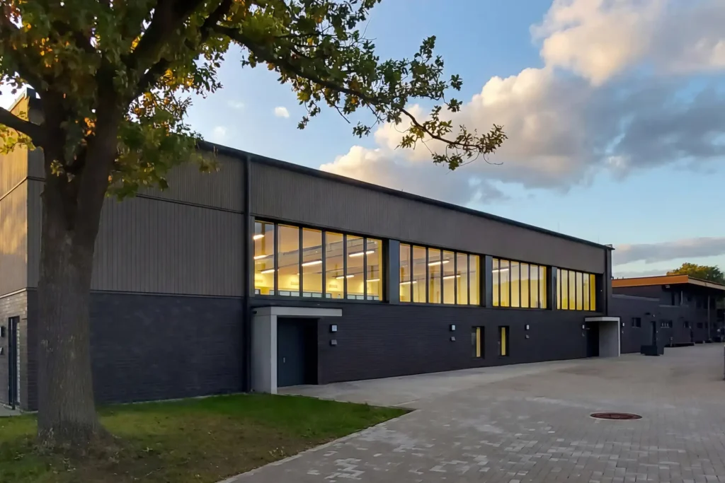 Architekt Mischo Holzverkleidung Turnhalle Neubau Architektur Nrw Borken