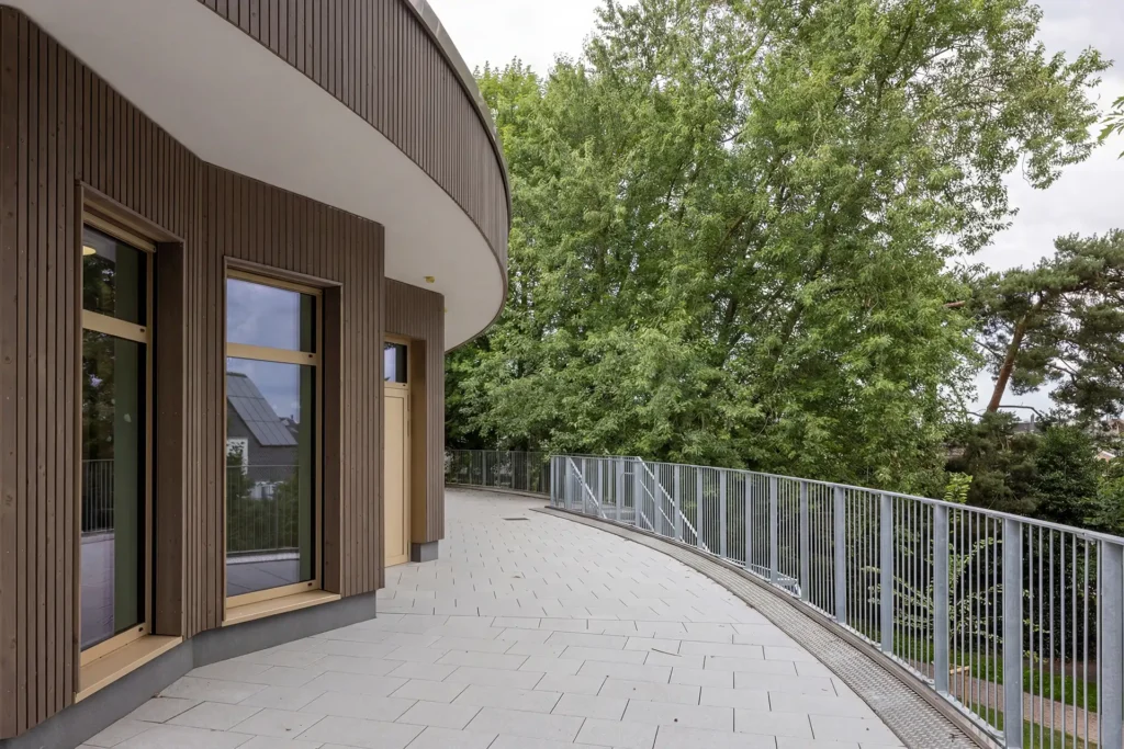 Architekt Schule Holzfassade öffentlich Holzrahmenbau Holzmassiv Architektur Nrw Borken