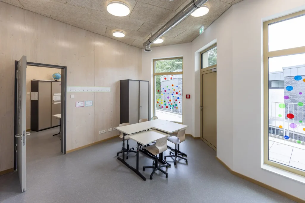 Architekt Schule Holzfassade öffentlich Holzrahmenbau Holzmassiv Architektur Nrw Borken